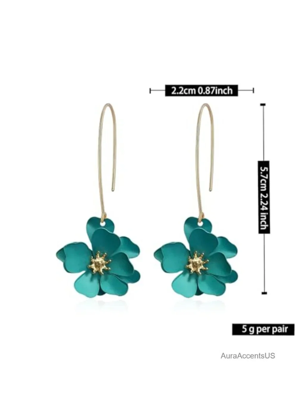 Bohemian Matte Flower Dangle Earrings for Women Stainless Steel Statement
